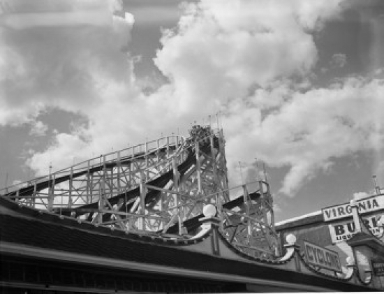 USA Massachusetts Suffolk County Revere Roller Coaster Low Angle View Poster Print