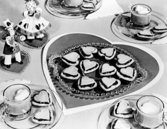 Valentine Cakes Table Setting Poster Print 18 x 24 in.