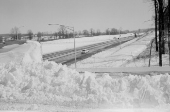 USA Pennsylvania Pennsylvania Turnpike Fort Washington Interchange Covered with Snow Poster Print - 18 x 24 in.