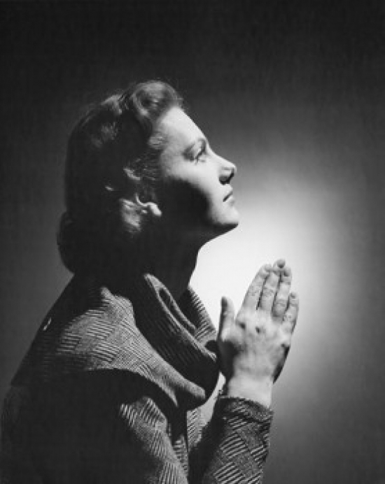 Young Woman Praying Poster Print - 18 x 24 in.