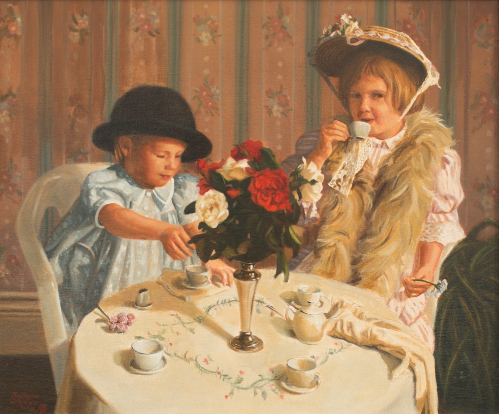 Tea for Two Poster Print by Ron Bayens - 24 x 20 in.