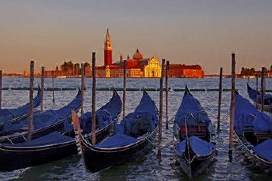 Gondolas at Sunset Poster Print by Siep Bueneker - 36 x 24 in.