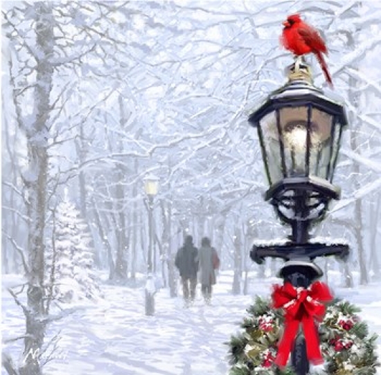 Stroll in the Rain Poster Print by the Macneil Studio - 12 x 12 in.