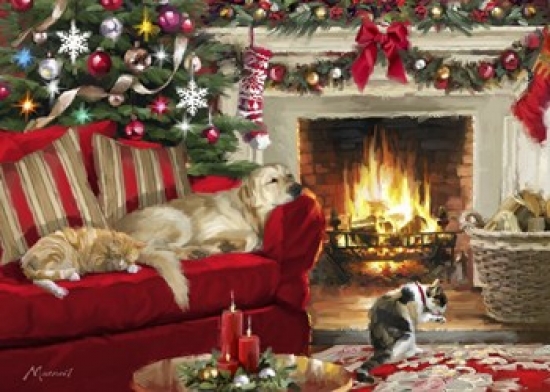 PALMACSTU144590 Sleeping Pets Poster Print by the Macneil Studio - 24 x 18 in.