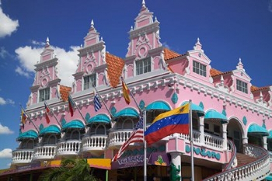 Royal Plaza Shopping Mall Oranjestad Aruba Caribbean Poster Print by Paul Thompson  26 x 18 in