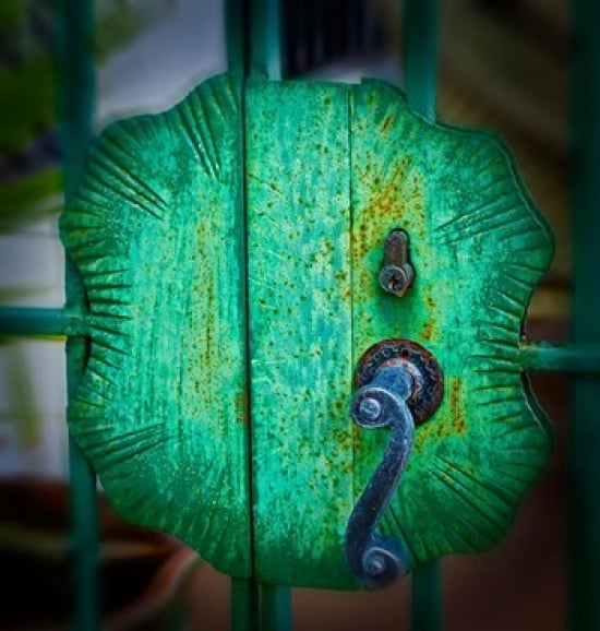 PDDCA10JRE0077 Iron Gate Door Handle in Road Town Tortola British Virgin Islands Print by Joe Restuccia Iii