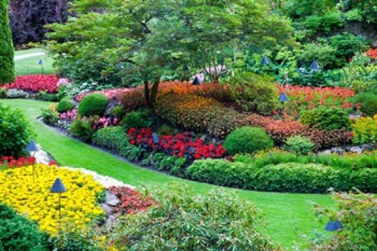 Butchart Gardens in Full Bloom Victoria British Columbia Canada Print by Terry Eggers