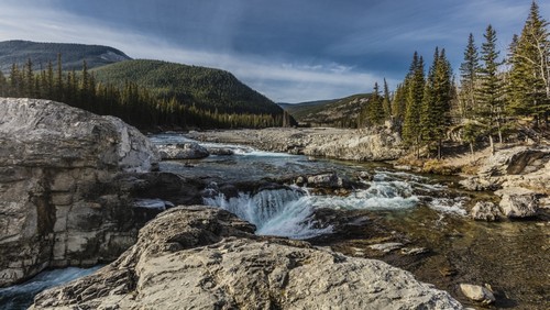 Elbow Falls Elbow River Bragg Creek Kananaskis District - Alberta Canada Poster Print by Ron Harris - 40 x 22 - Large