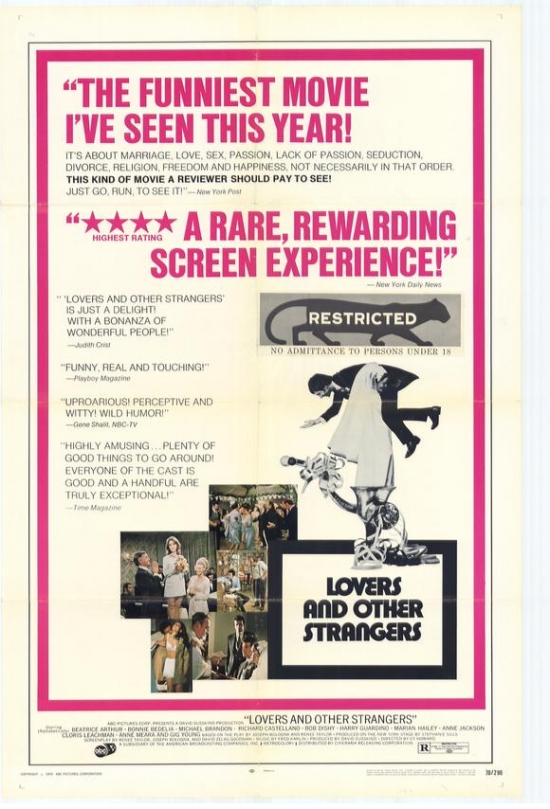 MOVCH9727 Lovers & Other Strangers Movie Poster - 27 x 40 in.