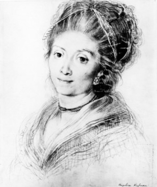 SAL99587056 Portrait of a Woman by Angelica Kauffmann 1741-1807 Switzerland Basel Kupferstichkabinett Poster Print - 18 x 24 in.
