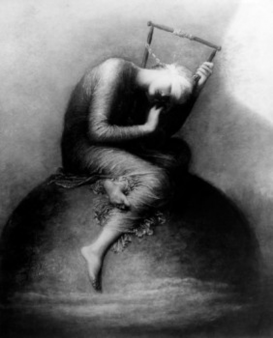 Hope by George Frederick Watts 1817-1904 Poster Print - 18 x 24 in.
