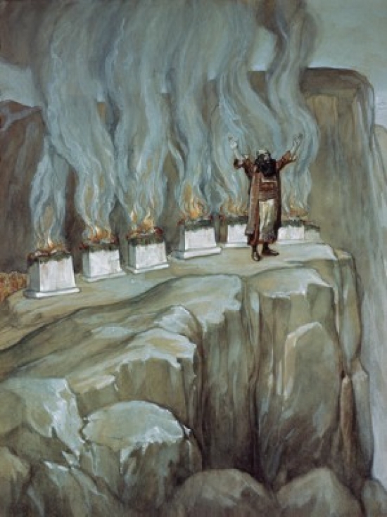 SAL999139 Balaam Prophesies the Glory of Israel James Tissot 1836-1902 French Jewish Museum New York Poster Print - 18 x 24 in.