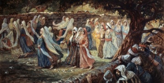 SAL999204 The Virgins of Shiloh Surprised James Tissot 1836-1902 French Jewish Museum New York Poster Print - 18 x 24 in.