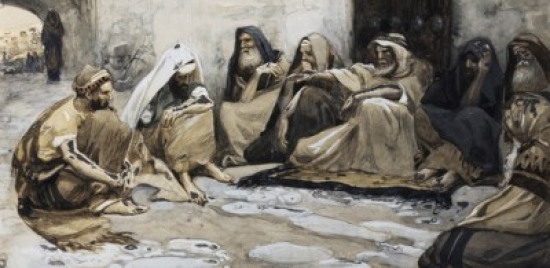 SAL999209 The Elders at the Gate James Tissot 1836-1902 French Jewish Museum New York USA Poster Print - 18 x 24 in.