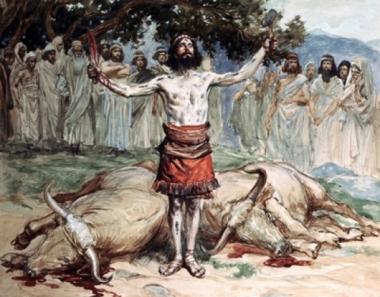 Saul Sacrifices the Oxen James Tissot 1836-1902 French Jewish Museum New York City Poster Print - 18 x 24 in.