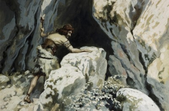 SAL999242 David Goes to the Cave of Abdullam James Tissot 1836-1902 French Jewish Museum New York Poster Print - 18 x 24 in.