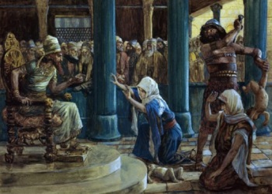 The Wisdom of Solomon James Tissot 1836-1902 French Jewish Museum New York City Poster Print - 18 x 24 in.