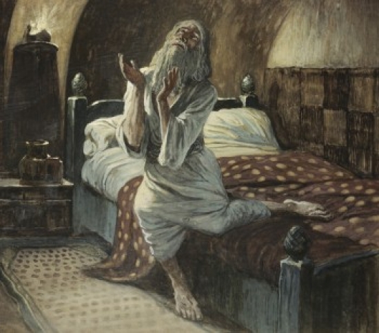 David Praying in the Night James Tissot 1836-1902 French Jewish Museum New York USA Poster Print - 18 x 24 in.