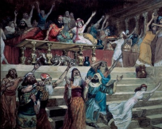SAL999360 The Writing on the Wall James Tissot 1836-1902 French Jewish Museum New York City Poster Print - 18 x 24 in.