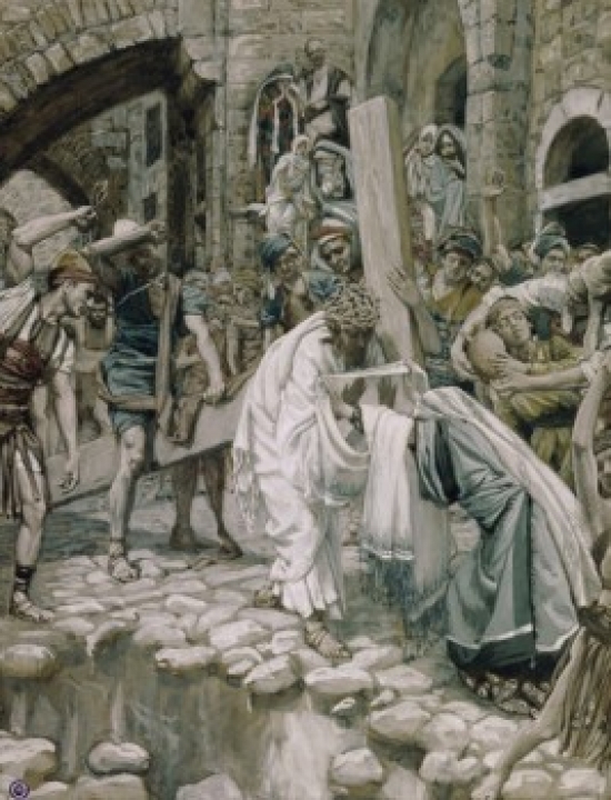 SAL999395 A Holy Woman Wipes the Face of Jesus James Tissot 1836-1902 French Poster Print - 18 x 24 in.