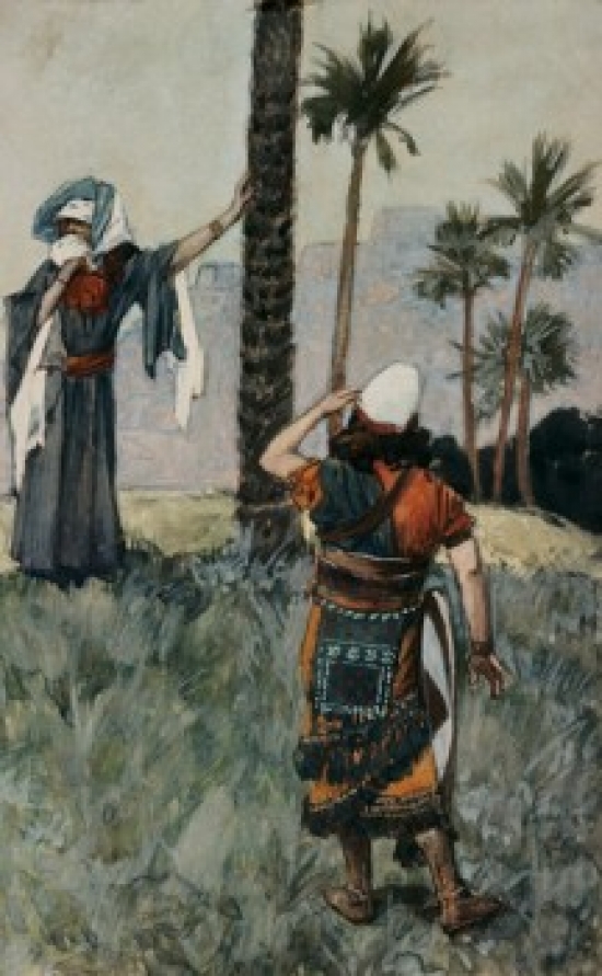 SAL999455 Deborah Beneath the Palm Tree James J. Tissot 1836-1902 French Jewish Museum New York Poster Print - 18 x 24 in.