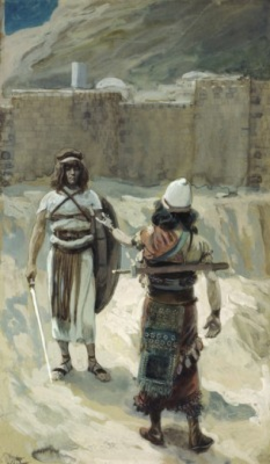 SAL999485 Joshua & the Angel Before Jericho James J Tissot 1836-1902 French Jewish Museum New York Print - 18 x 24 in.