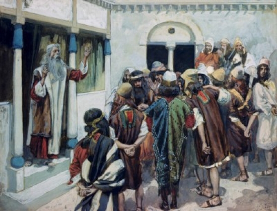 SAL99989 Moses Speaks to the People James Tissot 1836-1902 French Jewish Museum New York USA Poster Print - 18 x 24 in.