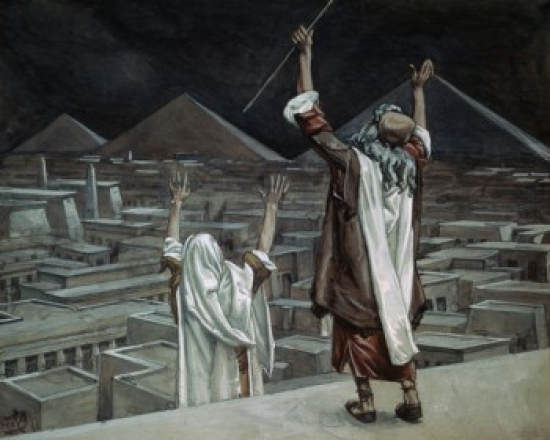 SAL99997 The Plague of Locusts 1896-1900 James Tissot 1836-1902 French Gouache Jewish Museum New York USA Print - 18 x 24 in.
