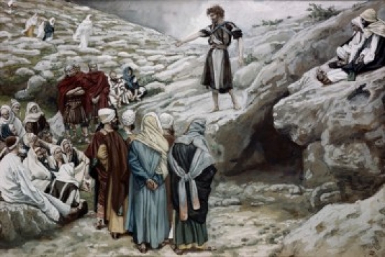 SAL9999947 John the Baptist & the Pharisees James Tissot 1836-1902 French Jewish Museum New York City Poster Print - 18 x 24 in.