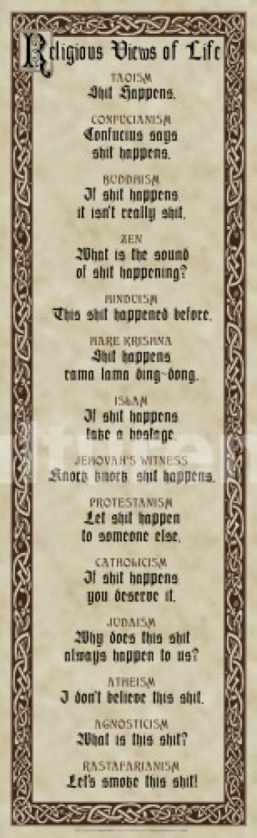 Religious Views of Life Poster Print - 36 x 12 in.