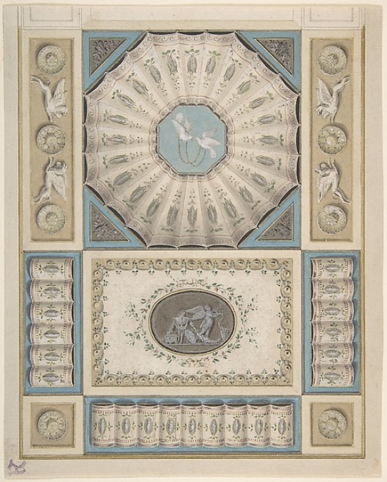 Design for Ceiling Decoration in Neoclassical Style Poster Print by Anonymous Italian Roman 18th Century