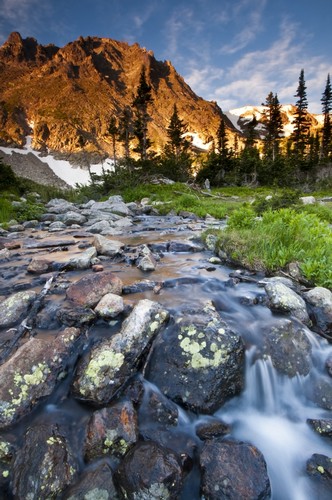 DPI12291297LARGE First Light On Flattop Mountain Near Lake Helene in Rocky Mountain National Park Poster Print by Carl Johnson, 24 x 38 - Large -  Posterazzi
