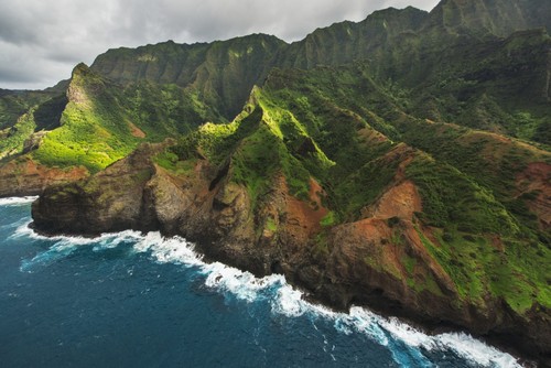 DPI12291530LARGE View of The Na Pali Coast - Kauai Hawaii United States of America Poster Print by Carl Johnson, 38 x 24 - Large