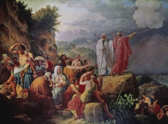 SAL900101822 Moses Divides the Waters of the Red Sea Christoffer W. Eckersberg 1783-1853 Danish Poster Print - 18 x 24 in.