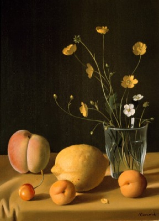 Still Life with Flowers & Fruit by Emile Renard 1850-1930 Poster Print - 18 x 24 in.