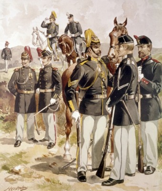 Officers & Enlisted Men-Cavalry & Artillery by Henry Alexander Ogden 1856-1936 Poster Print - 18 x 24 in.