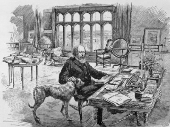 Tennyson in His Library Artist Unknown Lithograph Poster Print - 18 x 24 in.