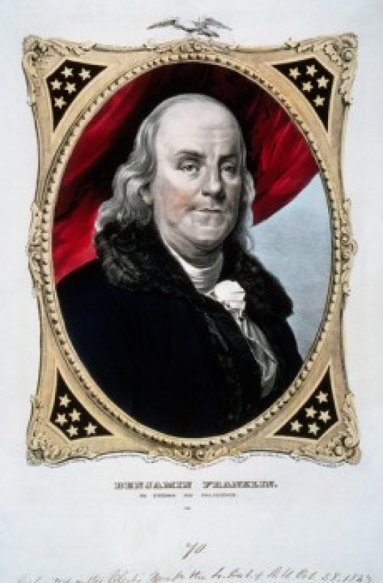 Benjamin Franklin 1847 Currier & Ives Active 1857-1907 American Color Lithograph Library of Congress Washington - 18 x 24 in.
