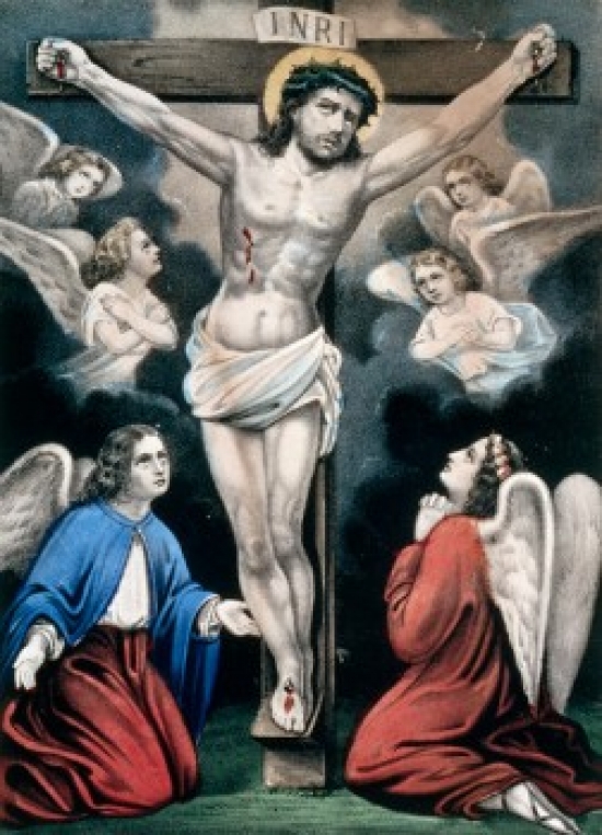 Christ & the Angels Currier & Ives Color Lithograph 1857-1907 Washington Dc Library of Congress