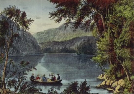 Echo Lake White Mountains Currier & Ives Active 1857-1907 American Color Lithograph Library of Congress - 18 x 24 in.
