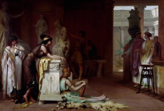 Phidias in His Studio by Pierre Olivier Joseph Coomans 1816-1889 Pre-Raphaelite Poster Print - 18 x 24 in.
