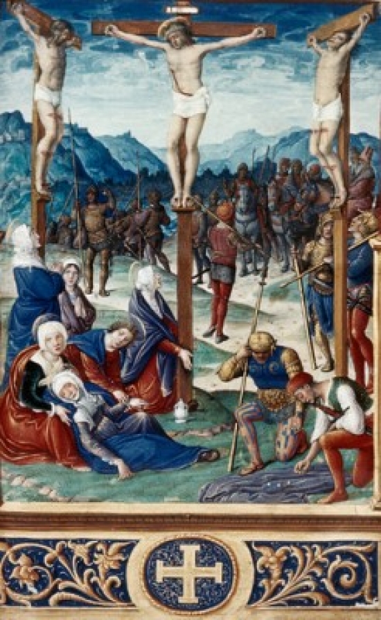 Crucifixion Between Two Thieves Unknown Artist 15th Century Poster Print - 18 x 24 in.