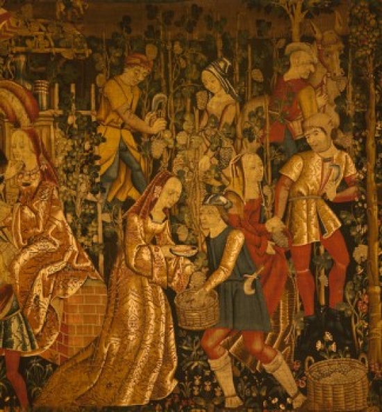 Harvesting Grapes Tapestry Poster Print - 18 x 24 in.