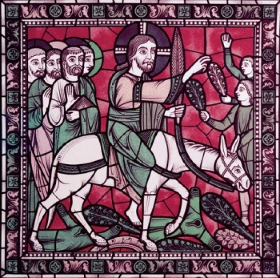 Christ & His Apostles Returning to Jerusalem 12th Century Stained Glass Chartres Cathedral France Print