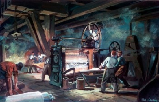 First Sheet Iron Rolling Mill by Robert Lavin 1919-1997 Poster Print - 18 x 24 in.
