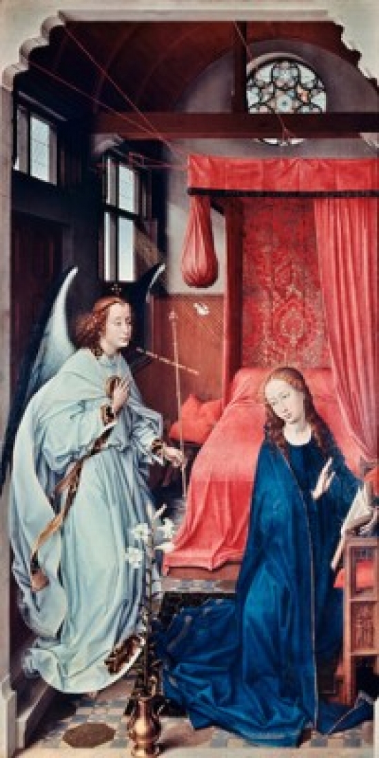 Annunciation the No. 1 Weyden Rogier Van DerCa 1399-1464 Netherlandish Poster Print - 18 x 24 in.