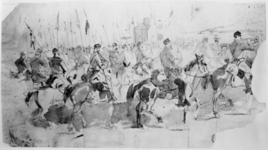General Mcclellans Sixth Pennsylvania Cavalry Regiment Ready to Embark at Alexandria for Old Point Comfort 1862
