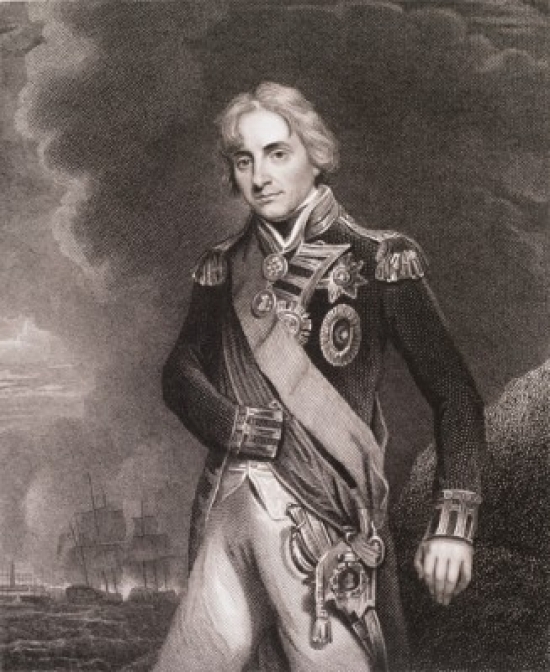 SAL995265 Etching of Viscount Horatio Nelson From Hoppner Original John Hoppner 1758-1810 British Poster Print - 18 x 24 in.