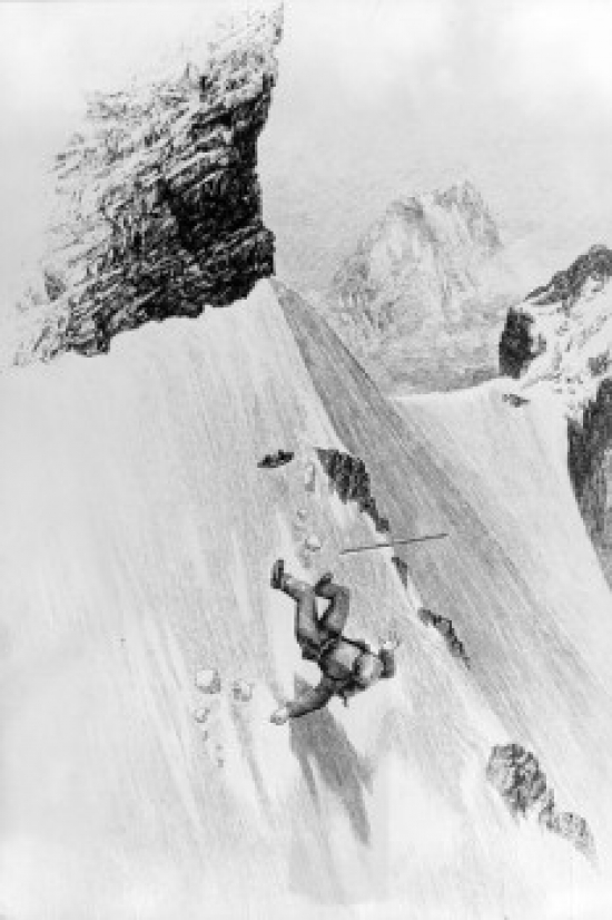 Dangerous Fall of a Edward Whymper Matterhorn Switzerland by Unknown Artist Poster Print - 18 x 24 in.