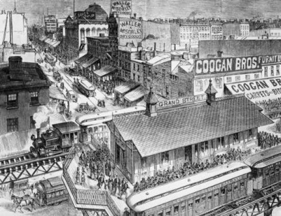 Heart of Retail Trade New York City East Side 1880 Poster Print